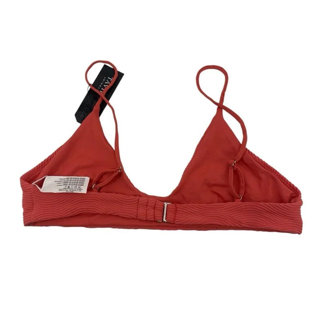 Tavik Size M Nahla Bralette Textured Camillia Solid Bikini Top Swimwear NWT